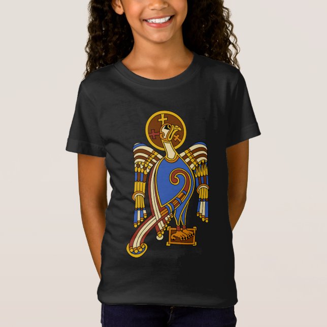 Camiseta Rua. Águia Celta do John Nó Celta Arte Medieval Ir (Frente)