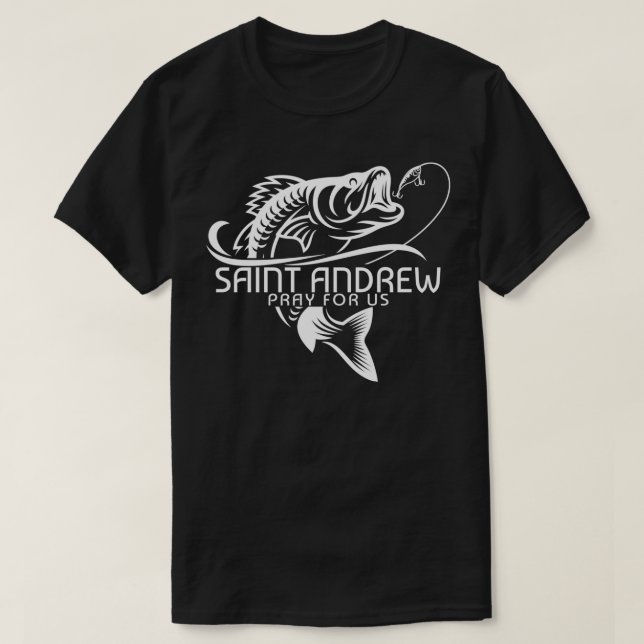 Camiseta Rua Andrew Fisheries Patron Santo do Pescador Cath (Frente do Design)