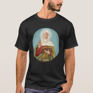 Camiseta Rua Anne Image Patron Santo De Crianças Mães Gato