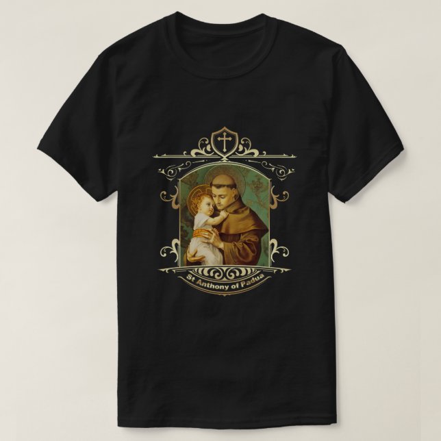 Camiseta Rua Anthony da Pádua Vintage Criança católica (Frente do Design)