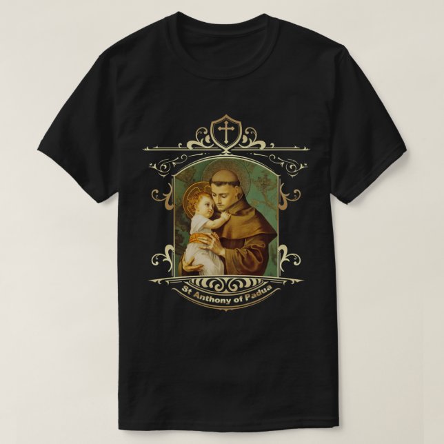 Camiseta Rua Anthony da Pádua Vintage Criança católica (Frente do Design)