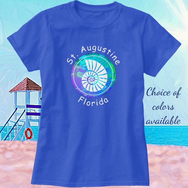 Camiseta Rua Augustine Florida Bonito Nautilus Seashell (Criador carregado)