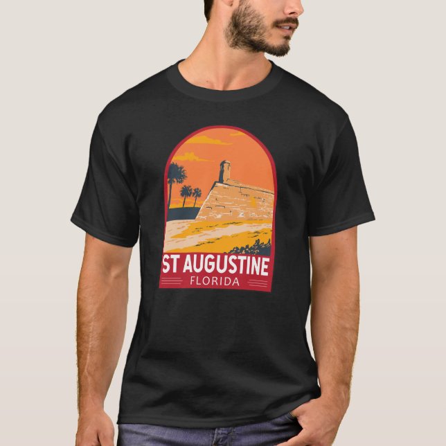 Camiseta Rua Augustine Florida Viagem Art Vintage (Frente)
