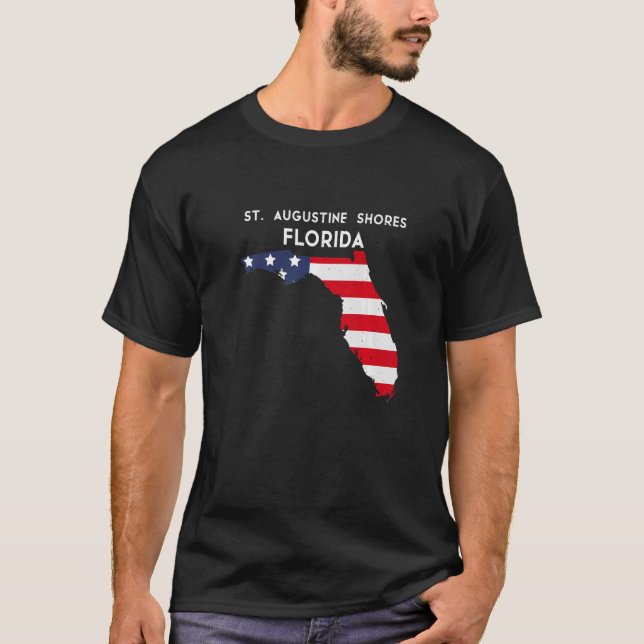 Camiseta Rua Augustine Shores Florida EUA State America Tra (Frente)