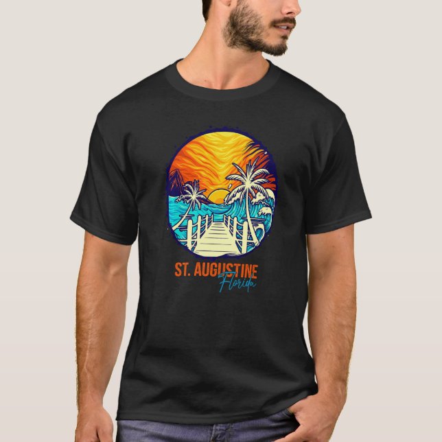 Camiseta Rua Augustine Sunset Matching Vacching Friends Fam (Frente)