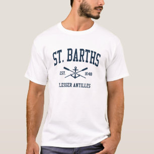 Camiseta Rua. Barths Vintage Marinho cruzado Oars & Anchor