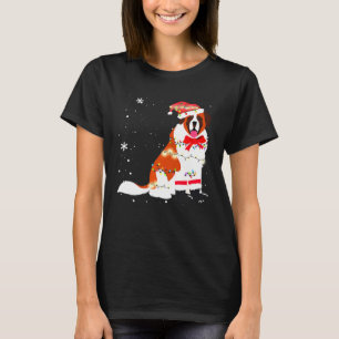 Camiseta Rua Bernard Dog Árvore de Natal Xmas Mãe Pai