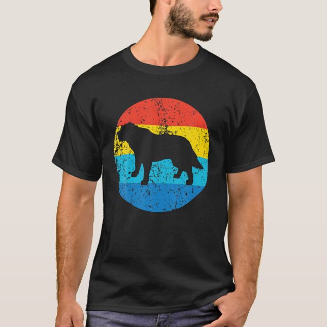 Camiseta Rua. Bernard Dog Breed Silhouette, Circ. 1970 (Frente)