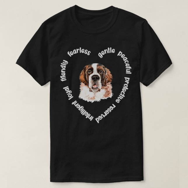 Camiseta Rua Bernard Dog Heart Santo Bernard Mãe Rua Bernar (Frente do Design)