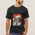 Camiseta Rua Bernard Dog Santo Bernard Christmas V Neck<br><div class="desc">Rua Bernard Dog Santo Bernard Christmas V Neck</div>