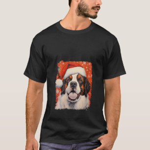 Camiseta Rua Bernard Dog Santo Bernard Christmas V Neck