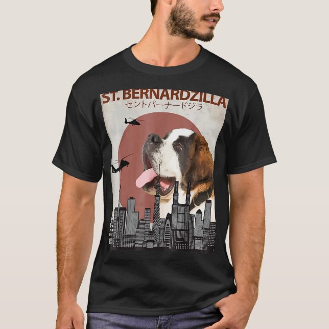 Camiseta Rua Bernardzilla Funny Santo Bernard Dog Lovers Su (Frente)