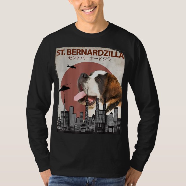 Camiseta Rua Bernardzilla Funny Santo Bernard Dog Lovers Su (Frente)
