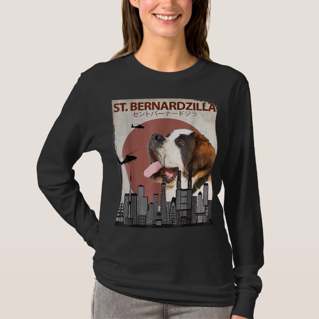 Camiseta Rua Bernardzilla Funny Santo Bernard Dog Lovers Su (Frente)