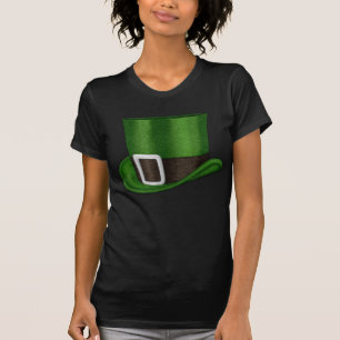 Camiseta Rua, blusa de chapéu preto no dia de Patrick