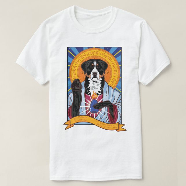 Camiseta Rua. Cão de Montanha Bernese (Frente do Design)