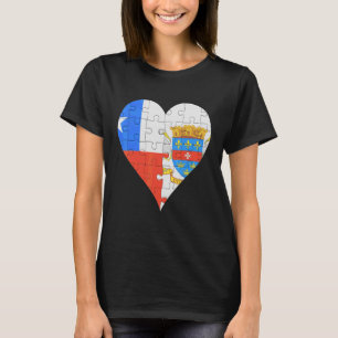 Camiseta Rua chilena Barras Sinalizador Coração