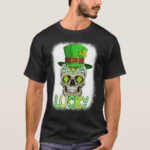 Camiseta Rua Crânio Sortudo Leprechaun Açúcar Crânio Patric