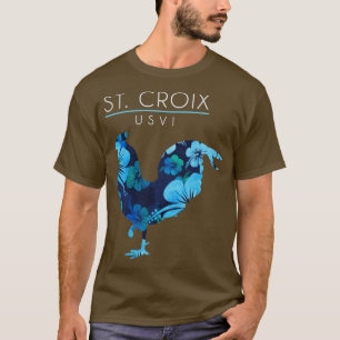 Camiseta Rua Croix USVI Flower Hibiscus Chicken Souven