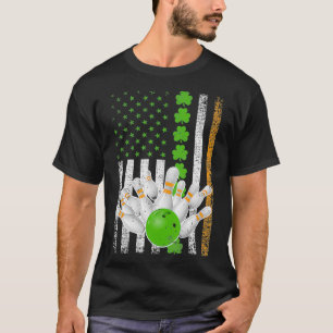 Camiseta Rua da Bola de boliche de bandeira irlandesa ameri