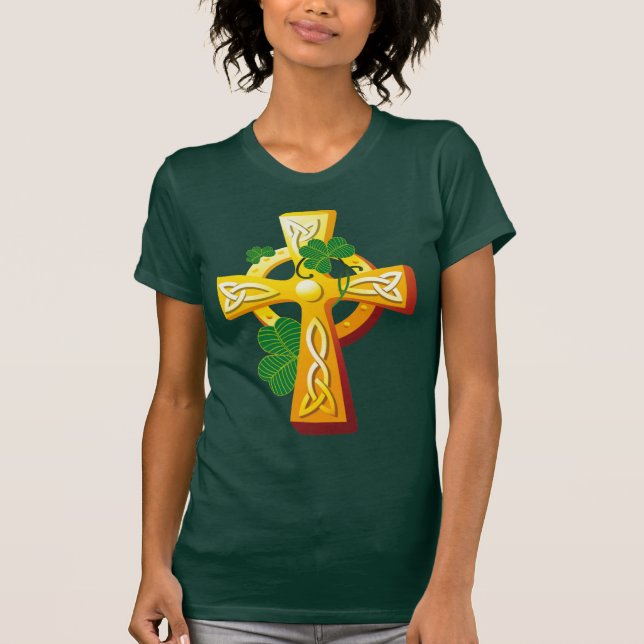 Camiseta Rua da Cruz Irlandesa e Camarões. Dia de Patrick (Frente)