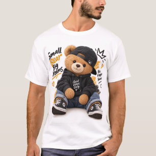 Camiseta Rua da Moda do Urso Teddy Cool Urso Pequeno Gran