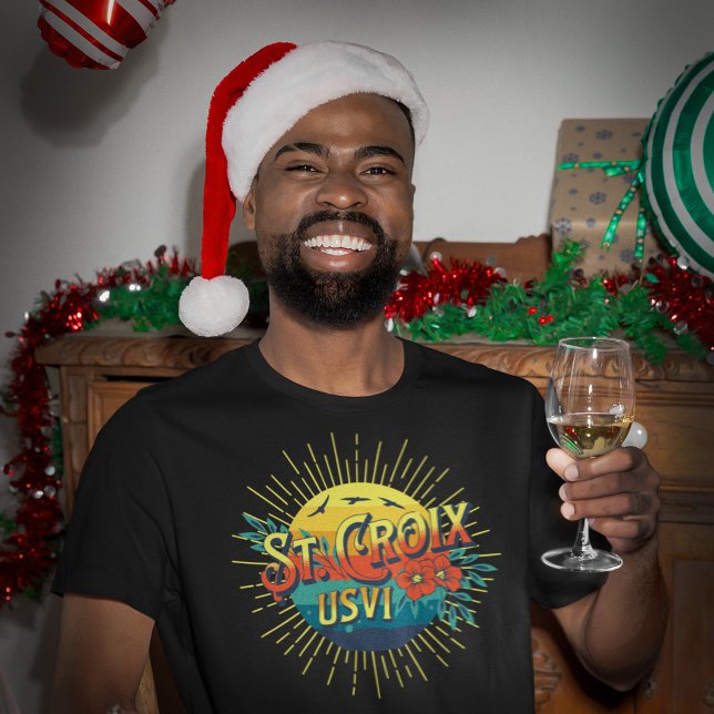 Camiseta RUA das Ilhas Virgens Americanas Croix EUA VI Trop (US Virgin Islands St. Croix U.S. VI Tropical T-Shirt great to wear during Festival and other times. )