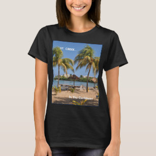 Camiseta Rua das Ilhas Virgens Croix USVI Beach Palm Tree