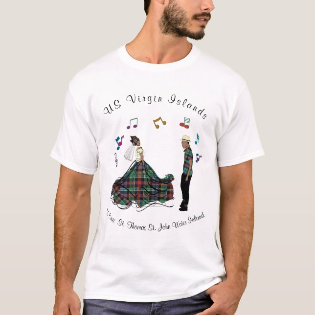 Camiseta RUA das Ilhas Virgens dos EUA. Rua Croix. Thomas M (Frente)