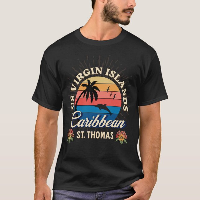 Camiseta RUA das Ilhas Virgens dos EUA, Thomas USVI Tropica (Frente)
