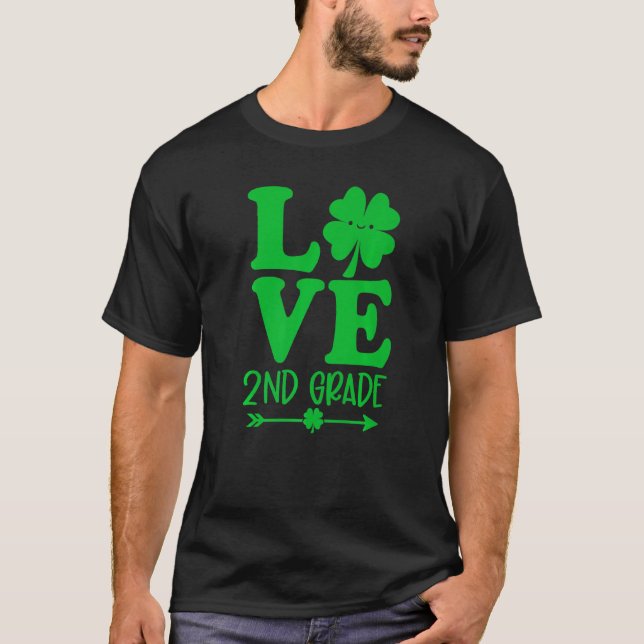 Camiseta Rua De Amor Professor De segundo Patrick S Day Sha (Frente)