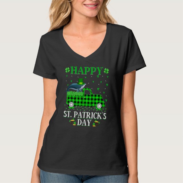 Camiseta Rua de Baleia de Esperma Verde da Xadrez Buffalo (Frente)