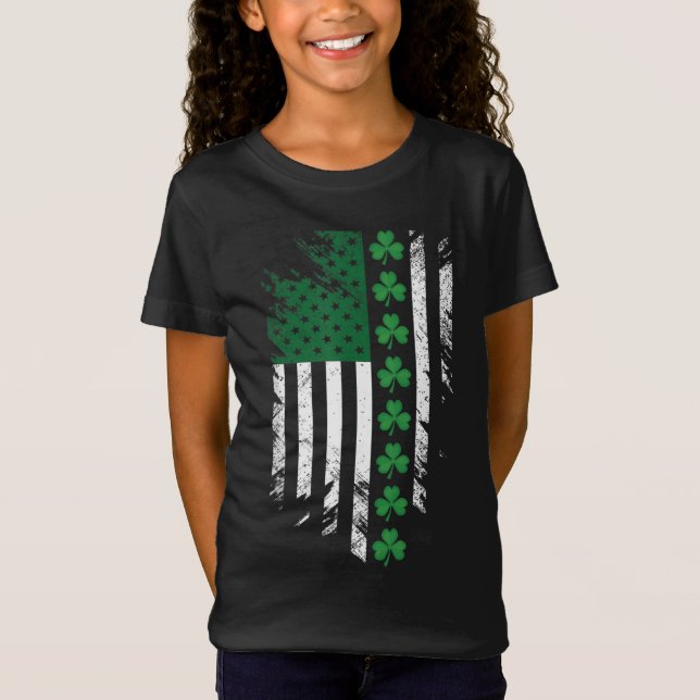 Camiseta Rua de Bandeira da América Irlandesa. Dia de Patri (Frente)