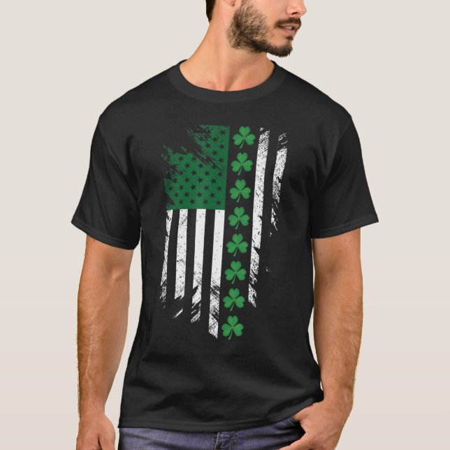 Camiseta Rua de Bandeira da América Irlandesa. Dia de Patri (Frente)