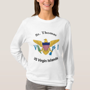 Camiseta RUA de Bandeira das Ilhas Virgens dos EUA, Thomas 
