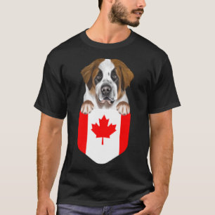 Camiseta Rua De Bandeira Do Canadá Bernard Dog Em Pocket