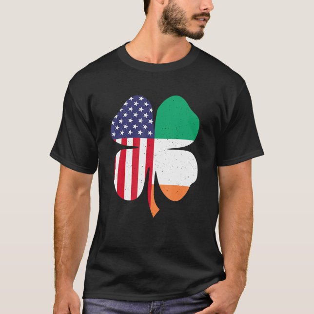 Camiseta Rua de Bandeira do Véu Irlandês Americano. Dia de  (Frente)