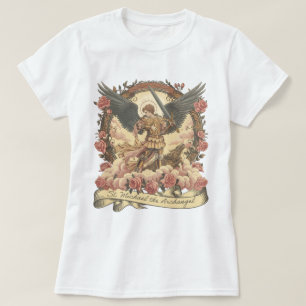 Camiseta Rua de Boho. Michael Archangel católico tradiciona