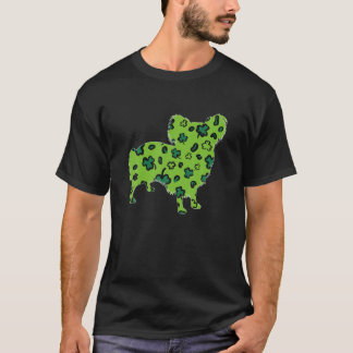 Camiseta Rua de Cachorro do Papillon, Shamr de Leopardo Ver