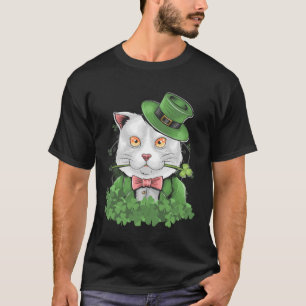 Camiseta Rua de Cat Patrick Day Shamrock irish Leprechaun K