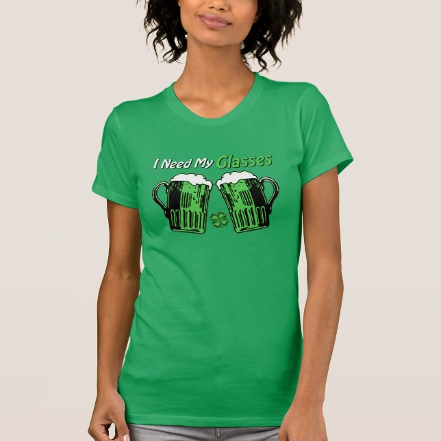 Camiseta Rua de Cerveja Verde. Camisa-T de humor feminina n (Frente)