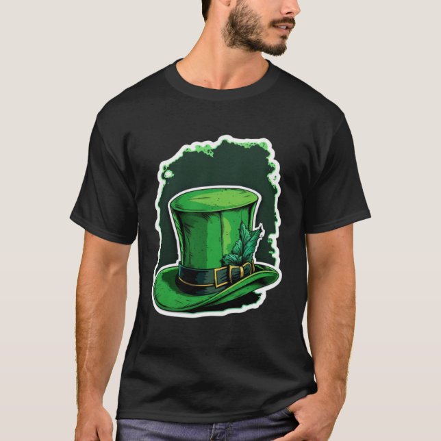 Camiseta Rua de chapéu verde irlandês de Patrick (Frente)
