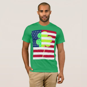 Camiseta Rua de Clover do Bandeira Irlandesa Americana Sham