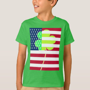 Camiseta Rua de Clover do Bandeira Irlandesa Americana Sham