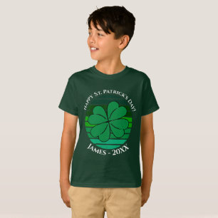 Camiseta Rua de Crianças, Dia de Patrick, 4 Folhas de Folh