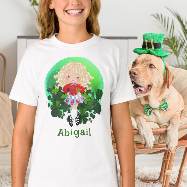 Camiseta Rua de dança irlandesa. Shamrocks verdes do dia de (Criador carregado)