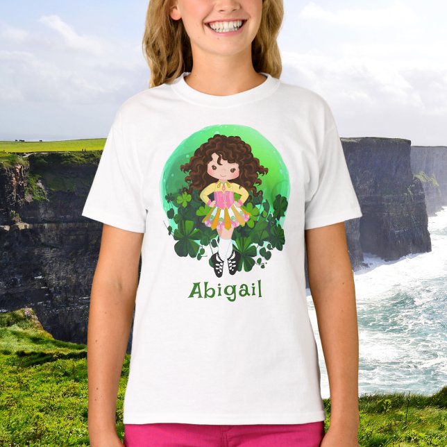 Camiseta Rua de dança irlandesa. Shamrocks verdes do dia de (Criador carregado)