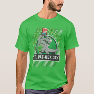Camiseta Rua de Dia de São Patrício feliz Paddys T Rex Patr