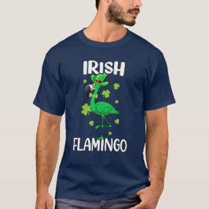Camiseta Rua de Flamingo Irlandesa Festa do Dia de Patrick