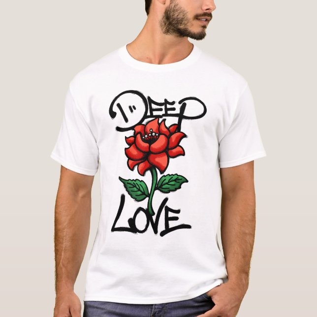 Camiseta Rua de Flores Vermelhas streetwear (Frente)